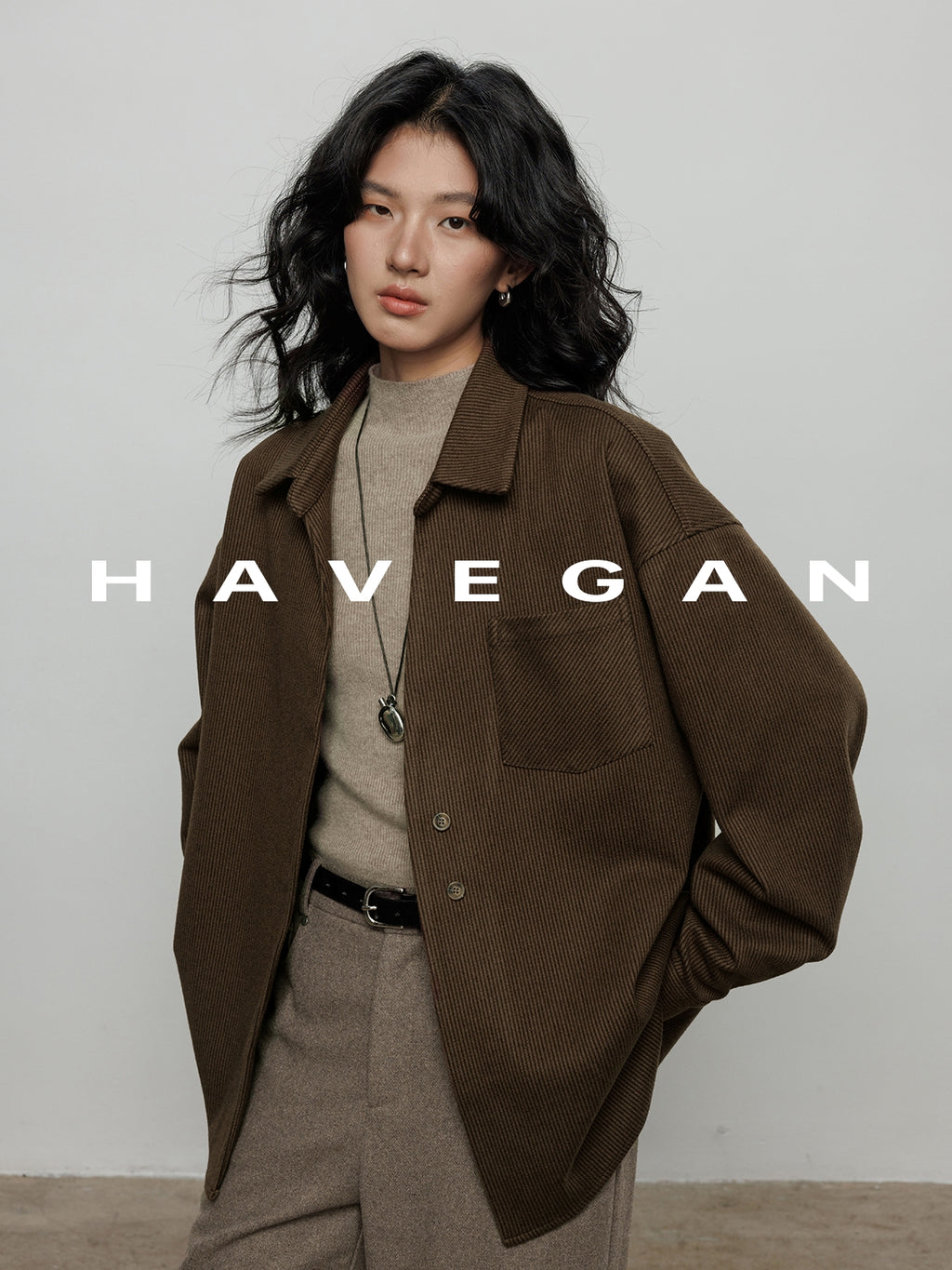 燈芯絨長袖襯衫_BDHL7970