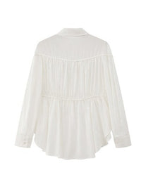 Relaxed Drawstring White Shirt_BDHL6011