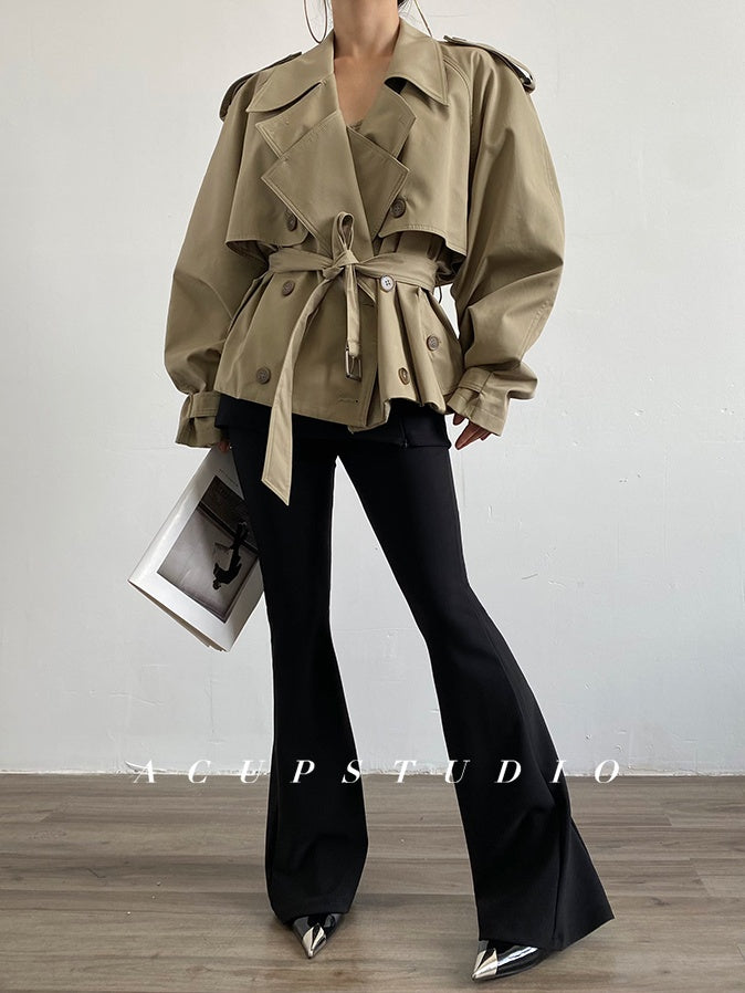 Two-Layer Short Trench Coat_BDHL6471