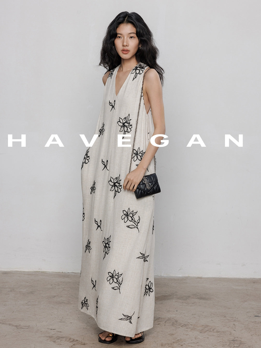 Floral Casual V-Neck Dress_BDHL7238