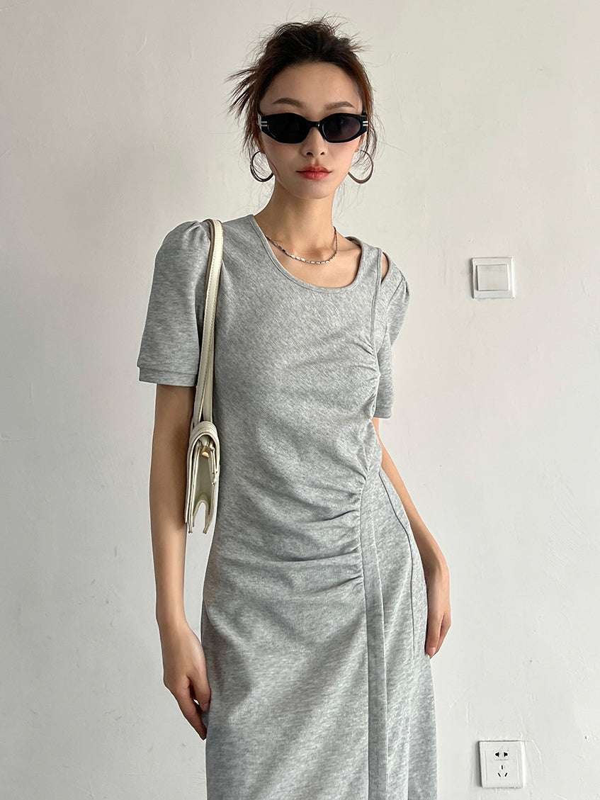 Slit Sleeveless Knit Dress_BDHL7569
