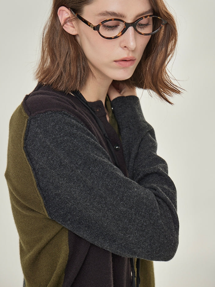 Contrast-Color Knit Cardigan_BDHL7745