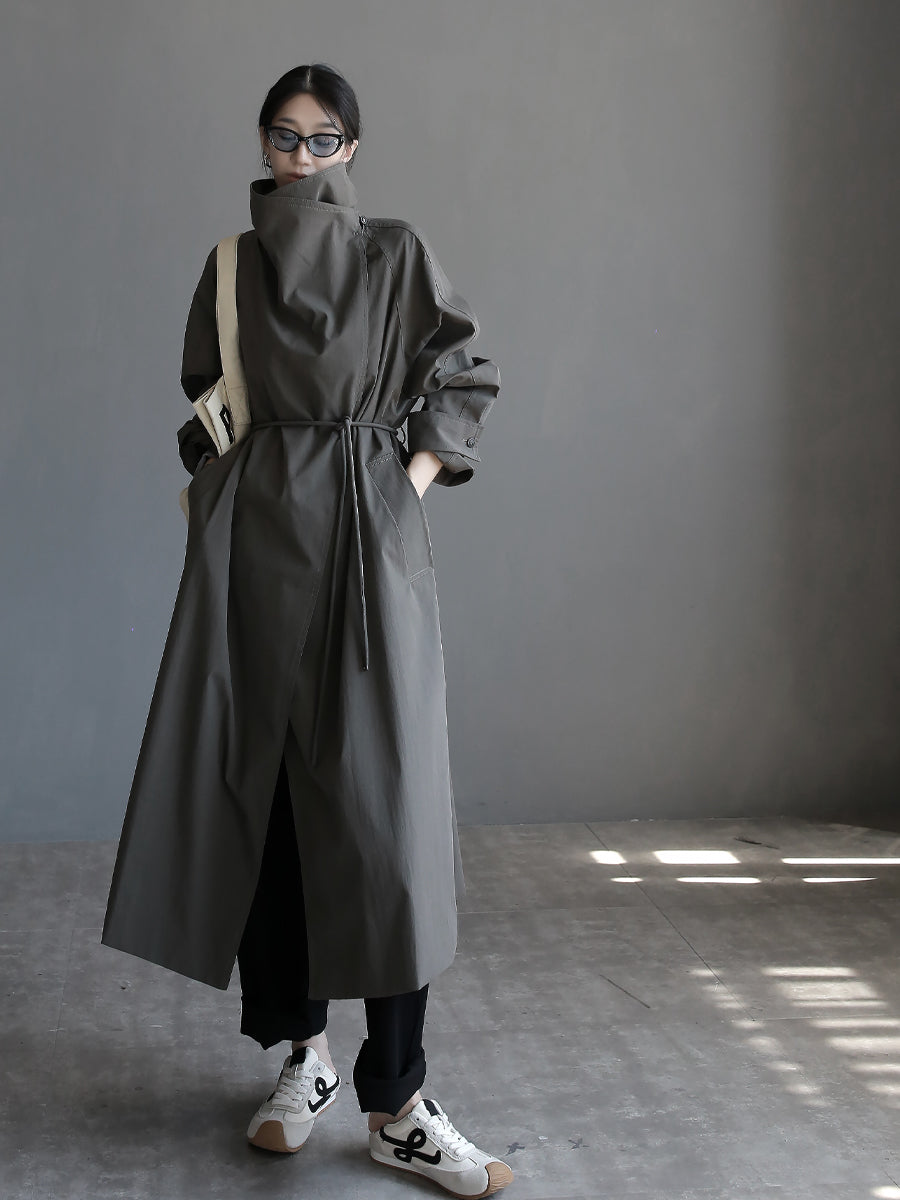 Stand Collar Trench Coat_BDHL7918