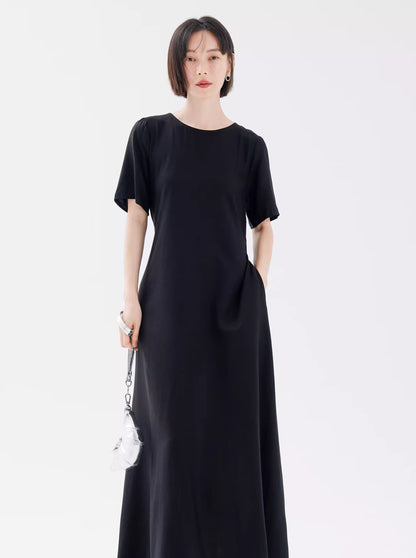 Round Neck Simple Dress_BDHL6227