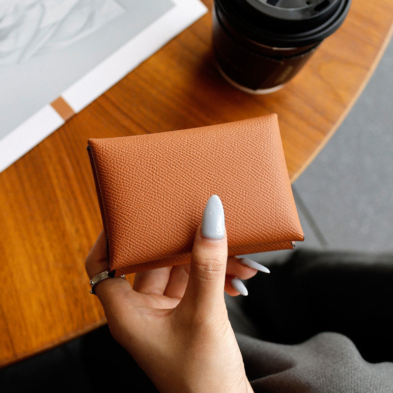 Pebbled Leather Snap Card Pouch_BDHL8420