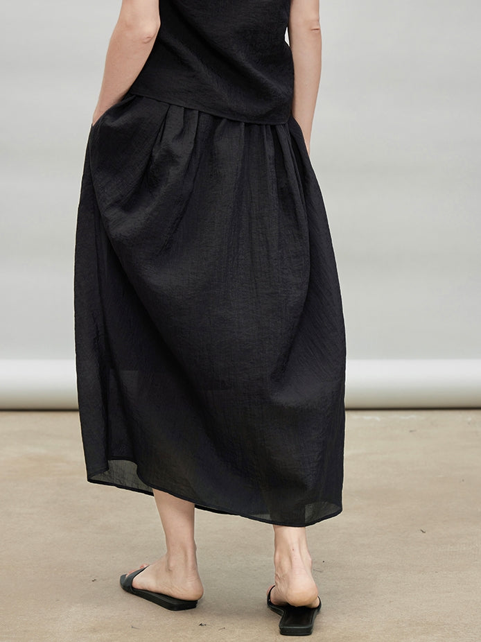 Ribbon Tie Sleeveless Tops Or Bud Skirt_BDHL7284