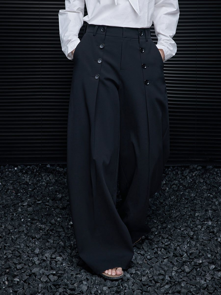 Black Wide-Leg Loose Pants_BDHL7795