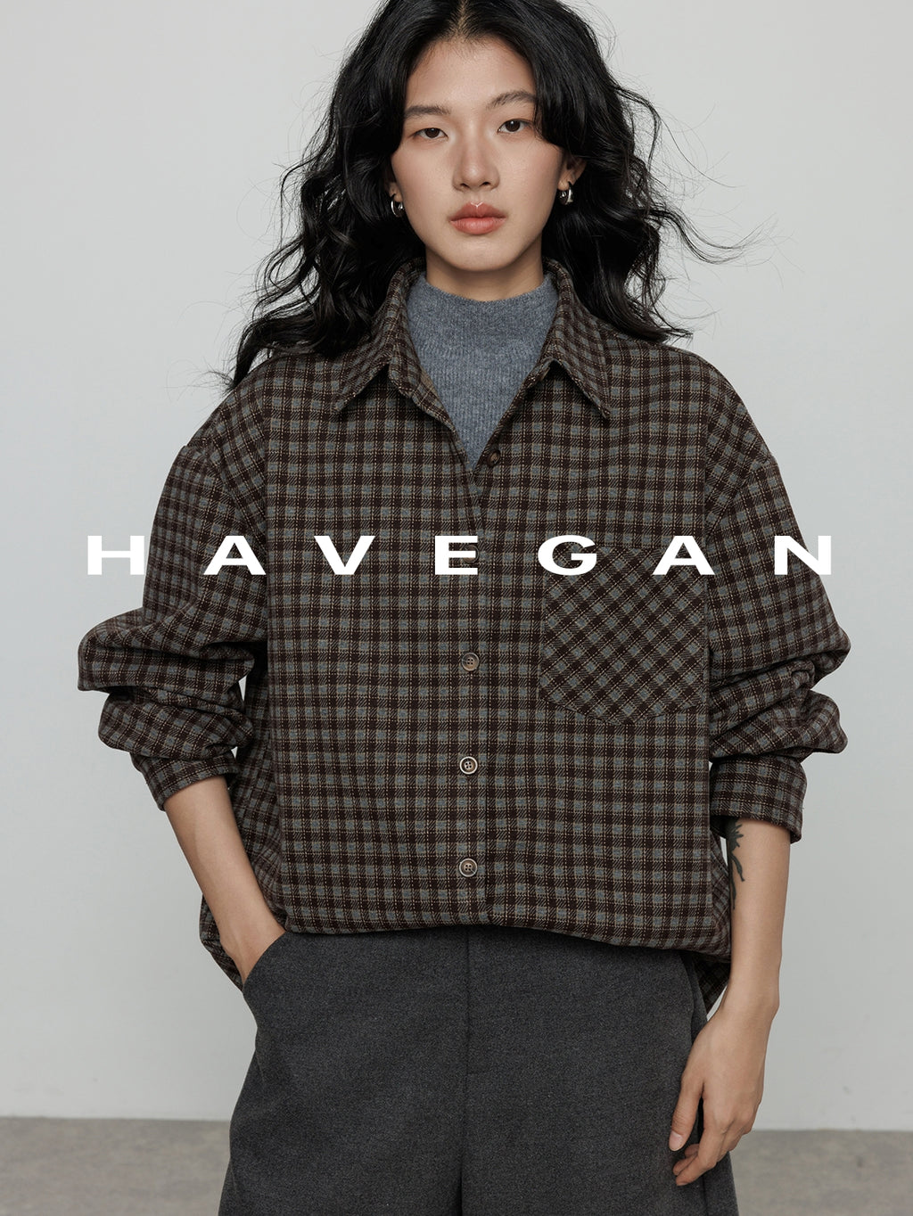 格紋磨毛棉襯衫_BDHL7960