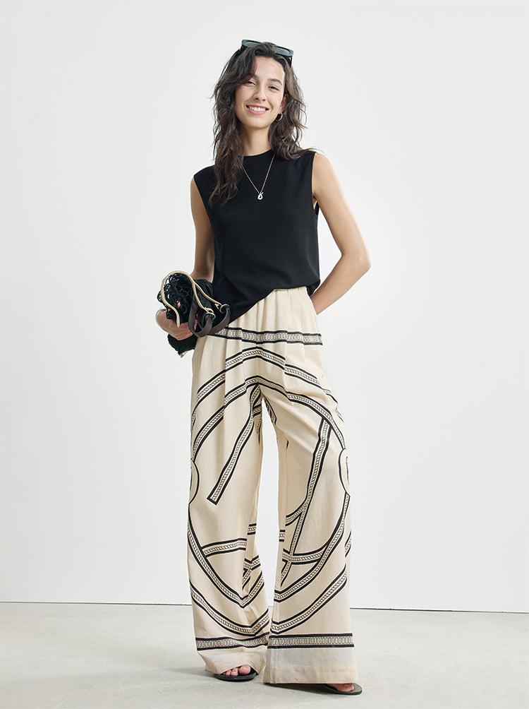 Round Neck Slim Sleeveless Tops_BDHL7484