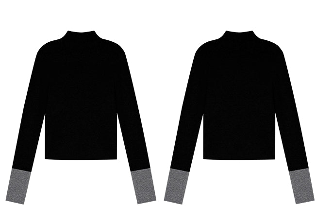 Color-Block Long-Sleeved Knit Tops_BDHL8026