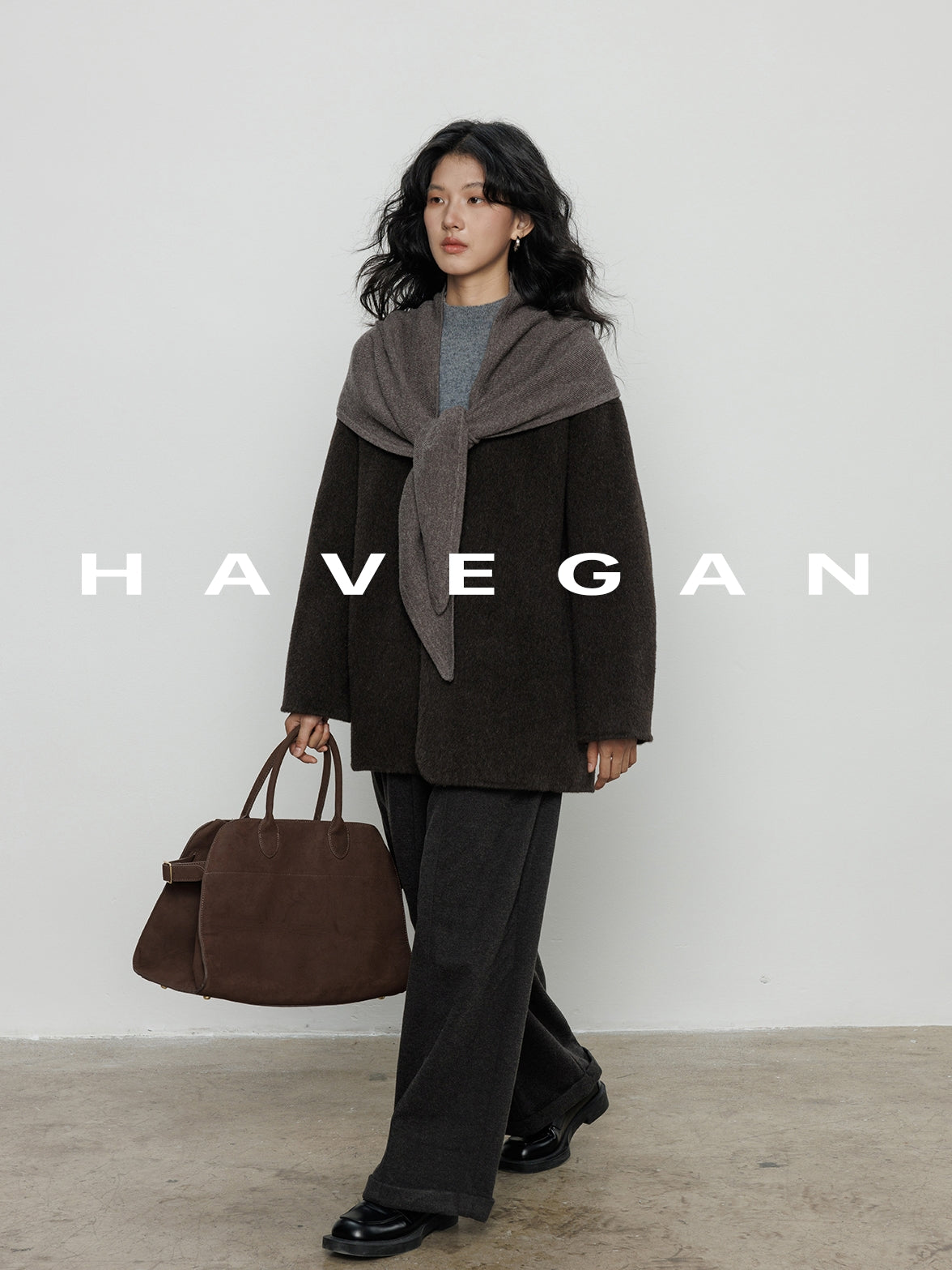 無領披肩大衣_BDHL7889