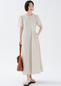 Round Neck Simple Dress_BDHL6227