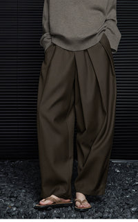 High-waisted drape wide-leg trousers_DI100380