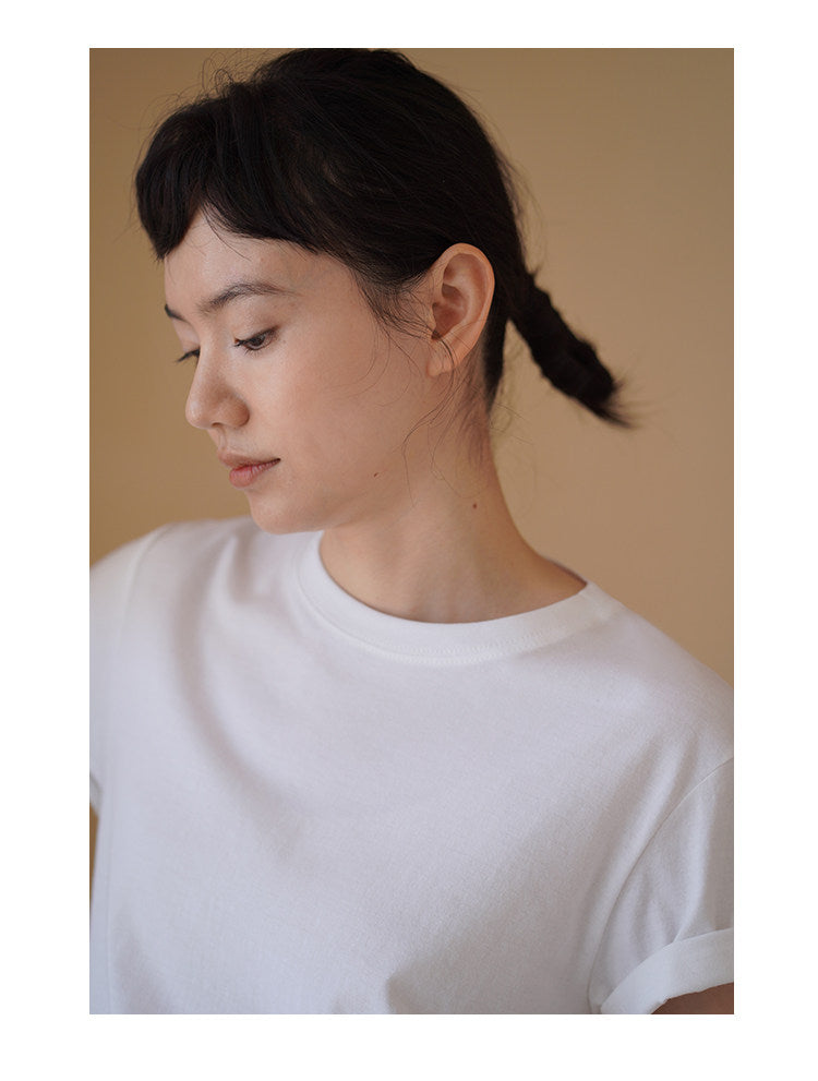 Relaxed Fit Short Sleeve Cotton Tops_BDHL8295