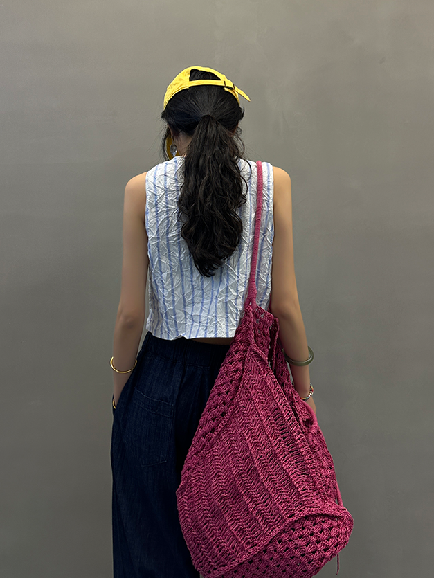 Crumpled Striped Vest_BDHL7249