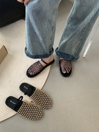 Braided Mesh Breathable Flat Sandal_BDHL5921