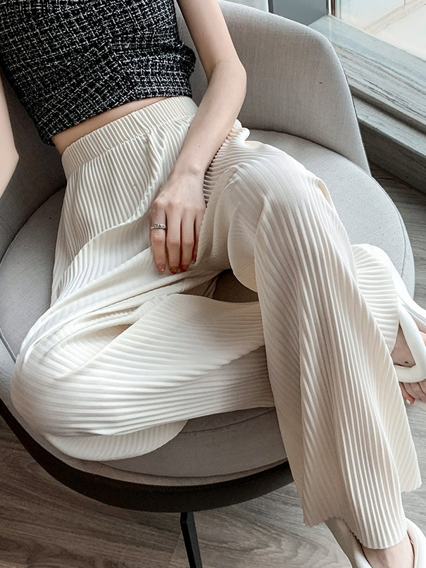 Pleated Drape Straight Pants_BDHL7217