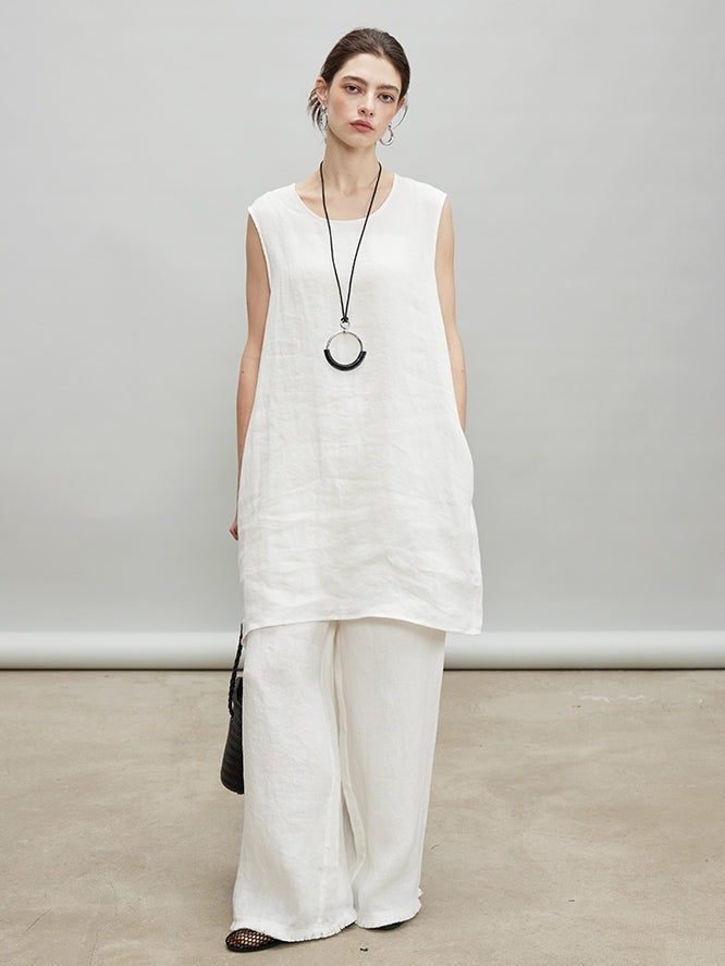 Loose Sleeveless Vest Or Wide Pants_BDHL7190