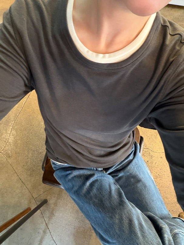 Slim-Fit Long-Sleeved Tops_BDHL8045