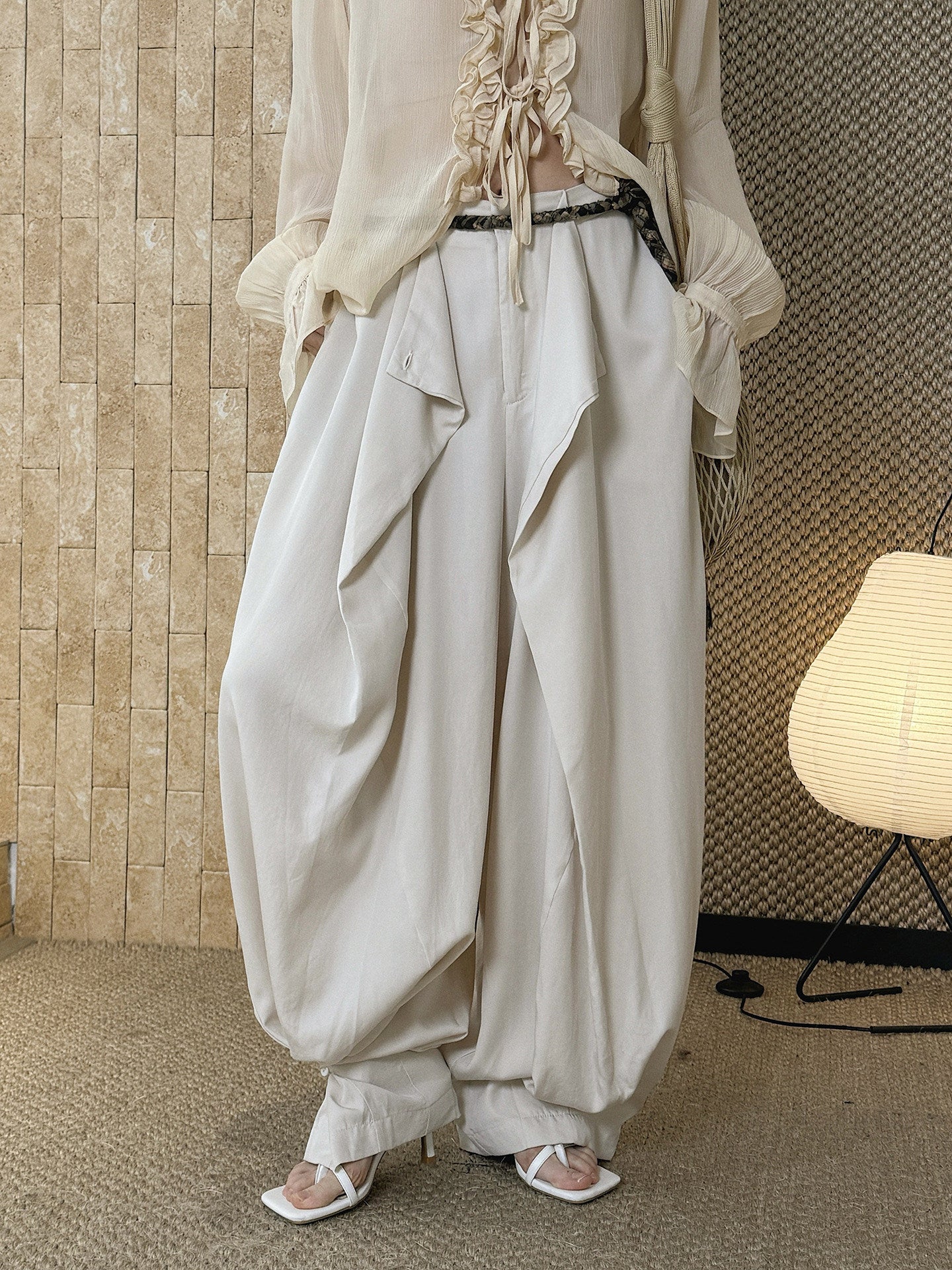 Bohemian Nomad Tencel Drape Wide Leg Pants_BDHL8264