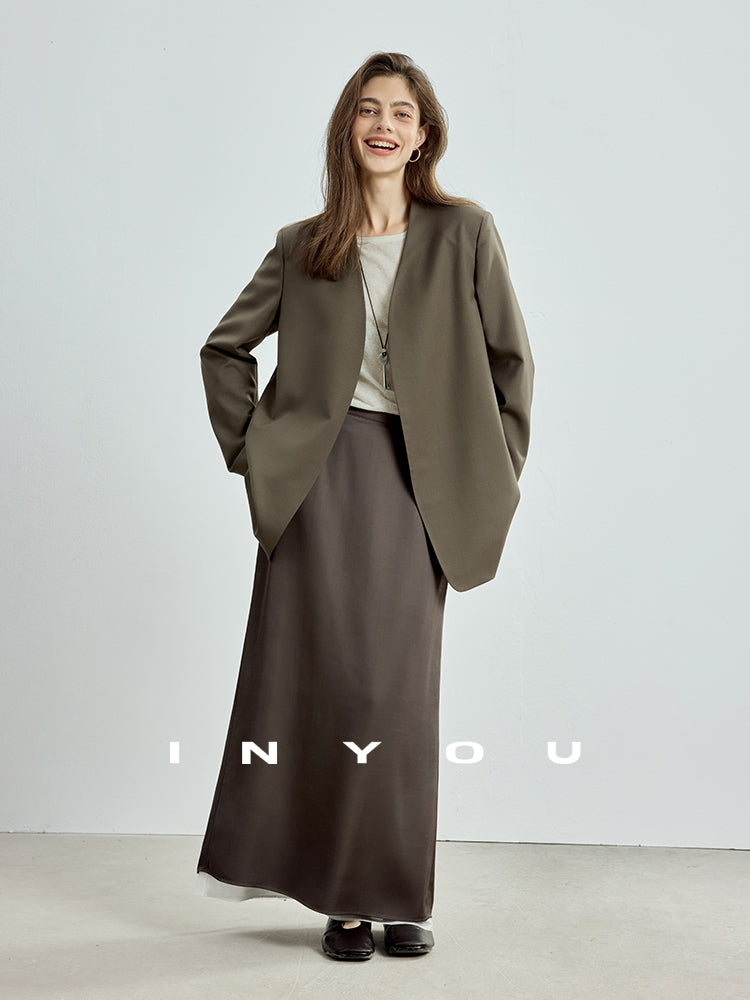 Double-Layer Back Slit Skirt_BDHL7718