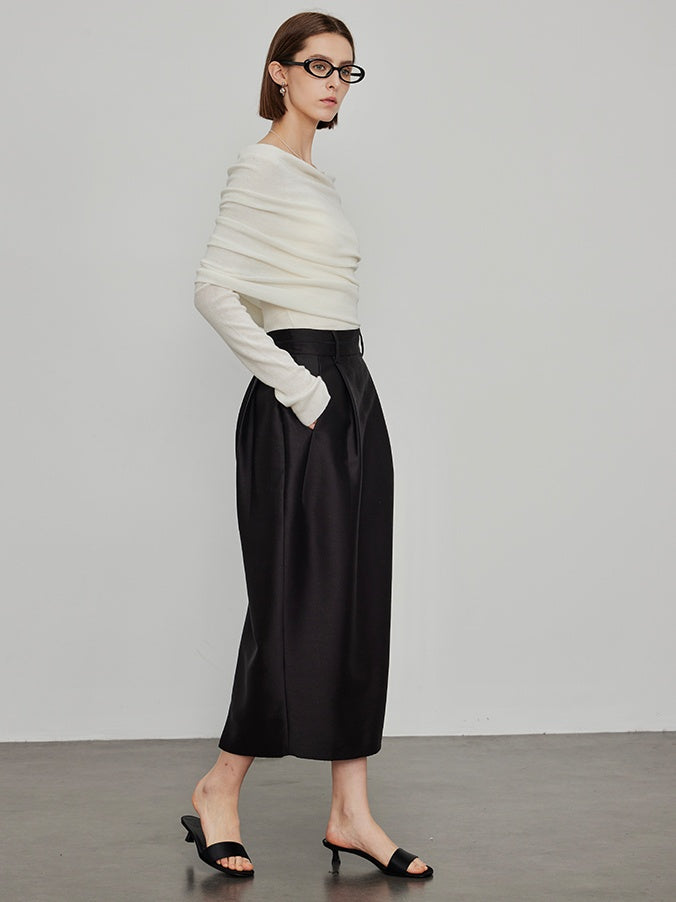 High-Waisted Pleated Bud Skirt_BDHL6491
