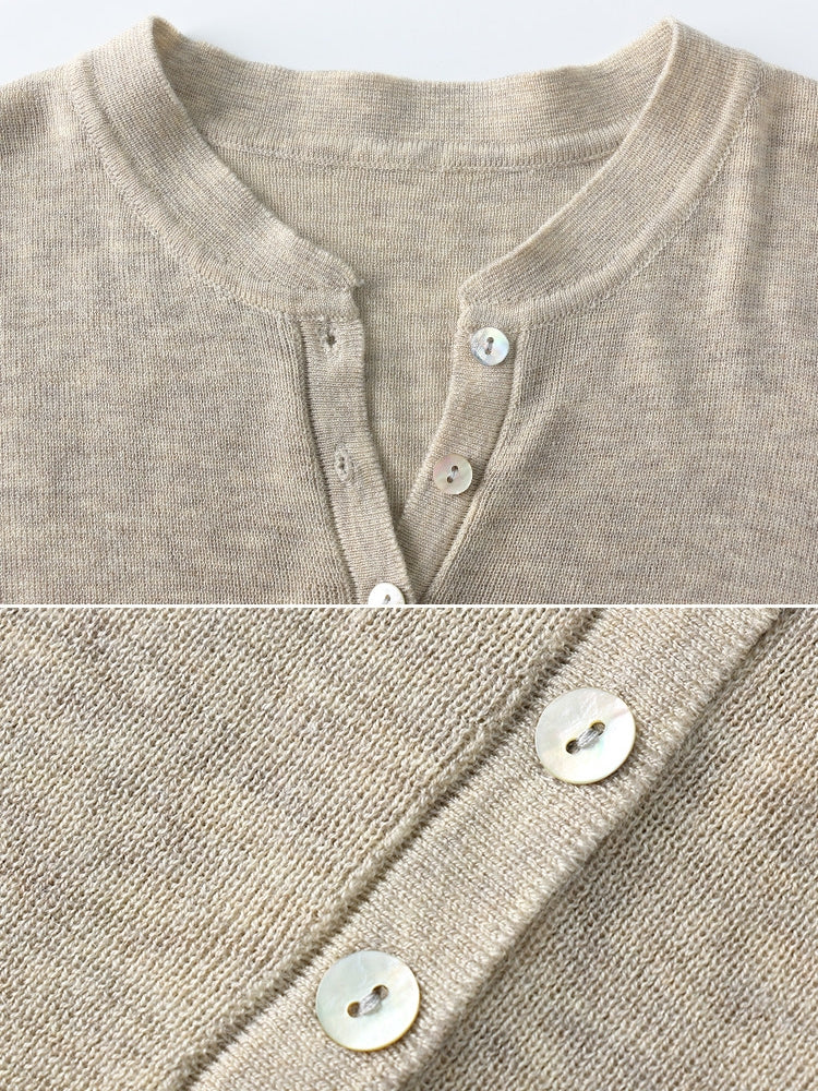 Henry-Collar Knit Slim Tops_BDHL8139