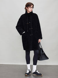 Stand Collar Thick Fur Long Jacket_BDHL6924