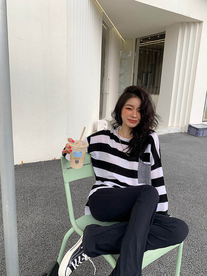 高腰彈力喇叭褲_BDHL8057