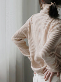 Relaxed High Neck Rib Knit_BDHL6720