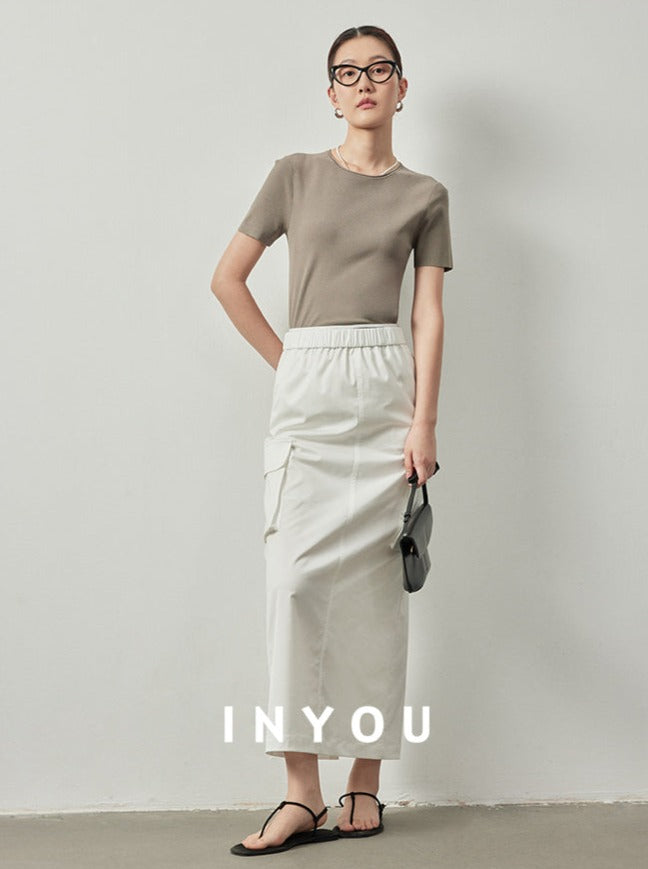 Crew Neck Cropped T-Shirt_BDHL6117