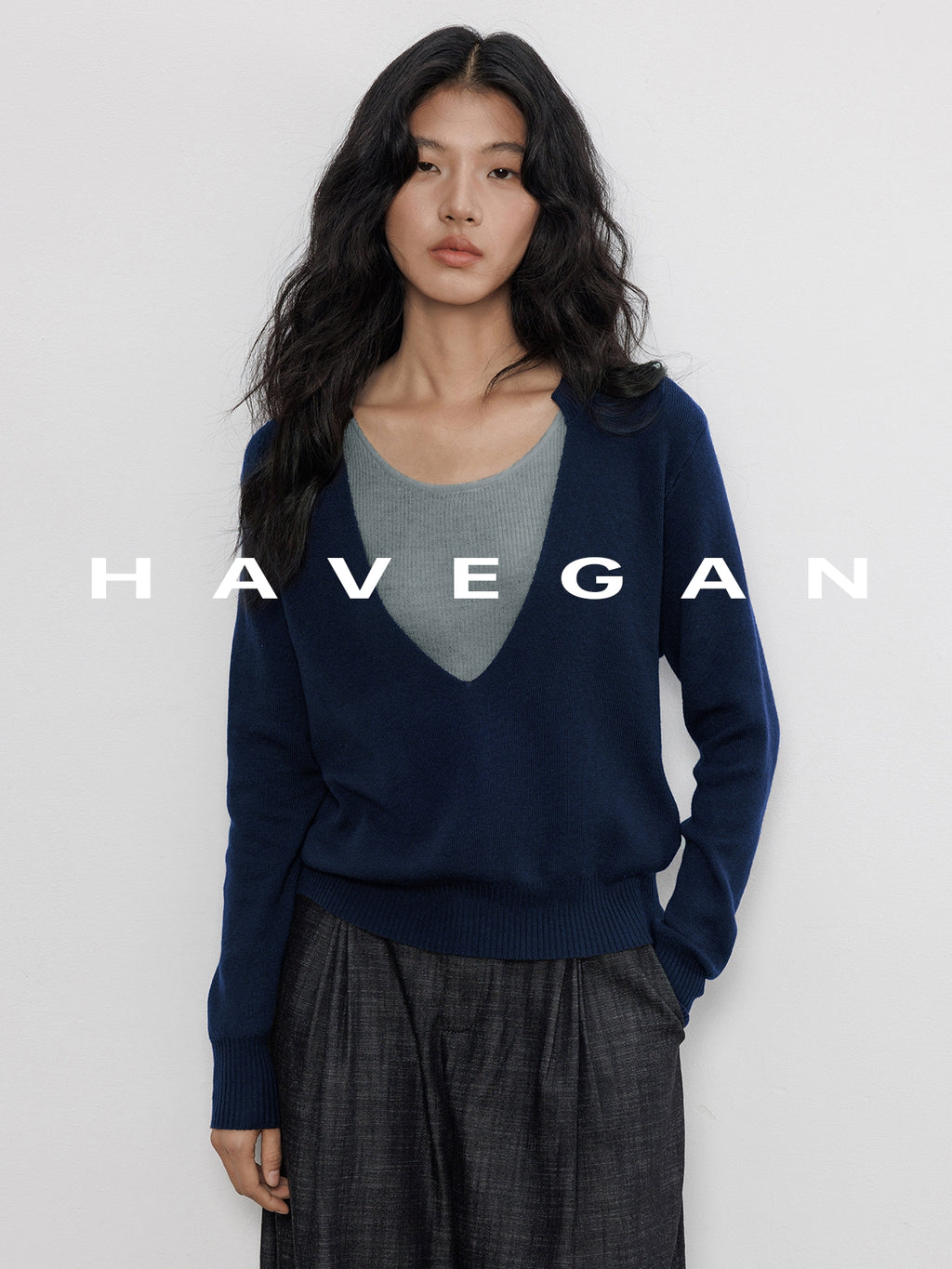 V-Neck Two-Piece Style Tops_BDHL7700