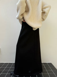 Loose Slim Drape Long Skirt_BDHL6965