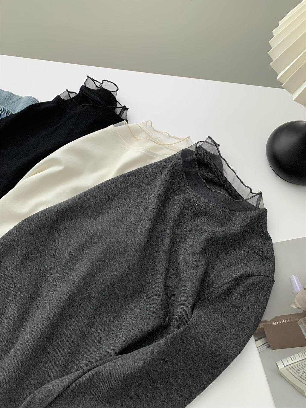 Mesh Round Neck Tops_BDHL8013