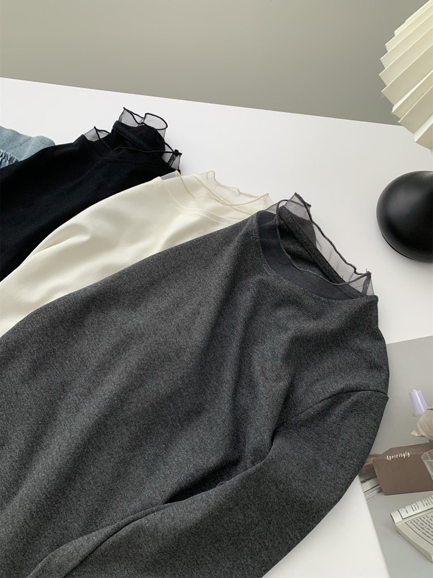 Mesh Round Neck Tops_BDHL8013