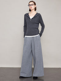 Velvet Thick Wide Draped Pants_BDHL6609