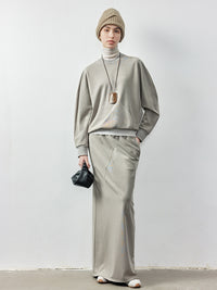 Splicing Sweatshirt Or Long Skirt_BDHL6905