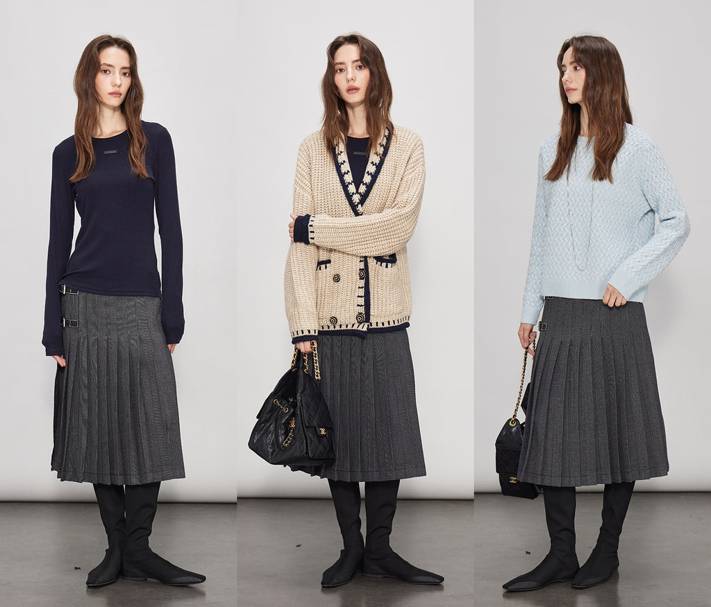 Short Or Long Pleated Skirt_BDHL7938