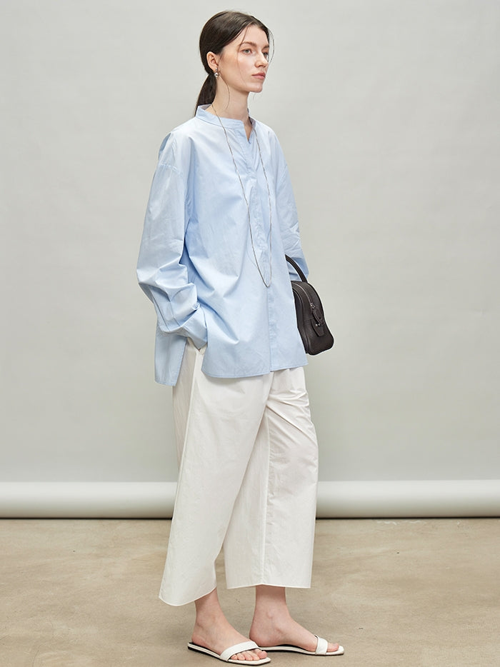 Back Drawstring Pleated Tops_BDHL7335