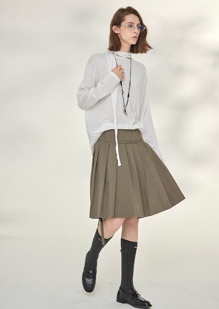 Ribbon-Tie Short-Sleeved Or Long-Sleeved Tops_BDHL7790