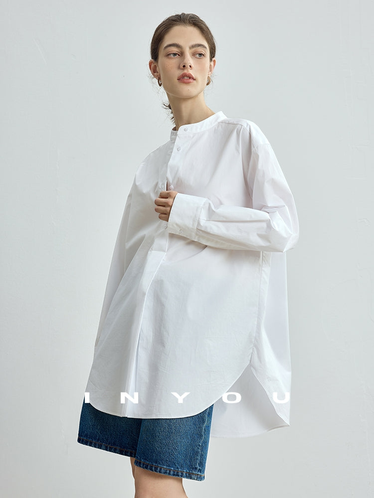 Stand Collar Simple Tops_BDHL7714