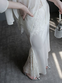 Lace-Trim Satin Mermaid Skirt_BDHL7297