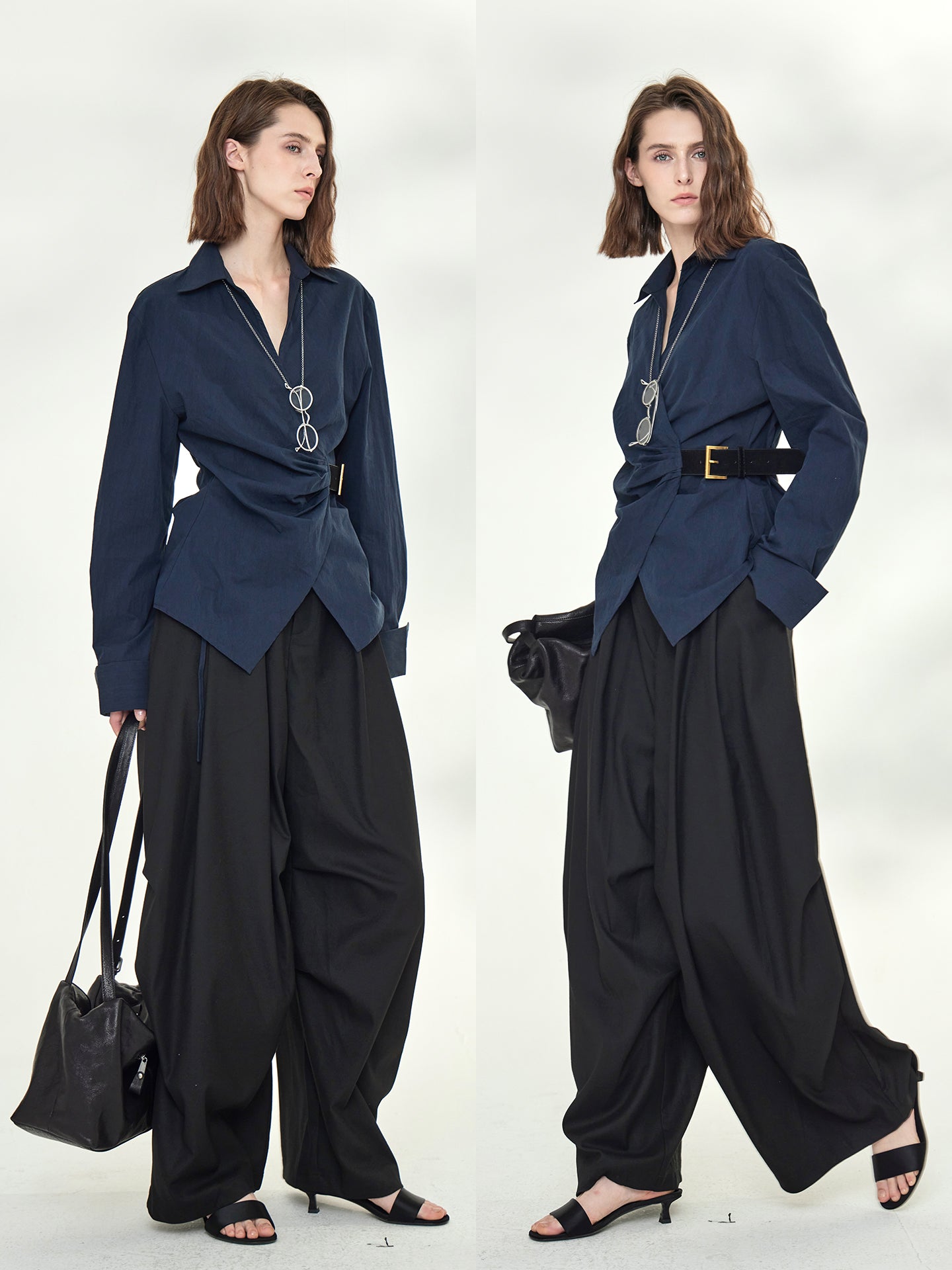 Asymmetrical Waist Belt Shirt_BDHL7789