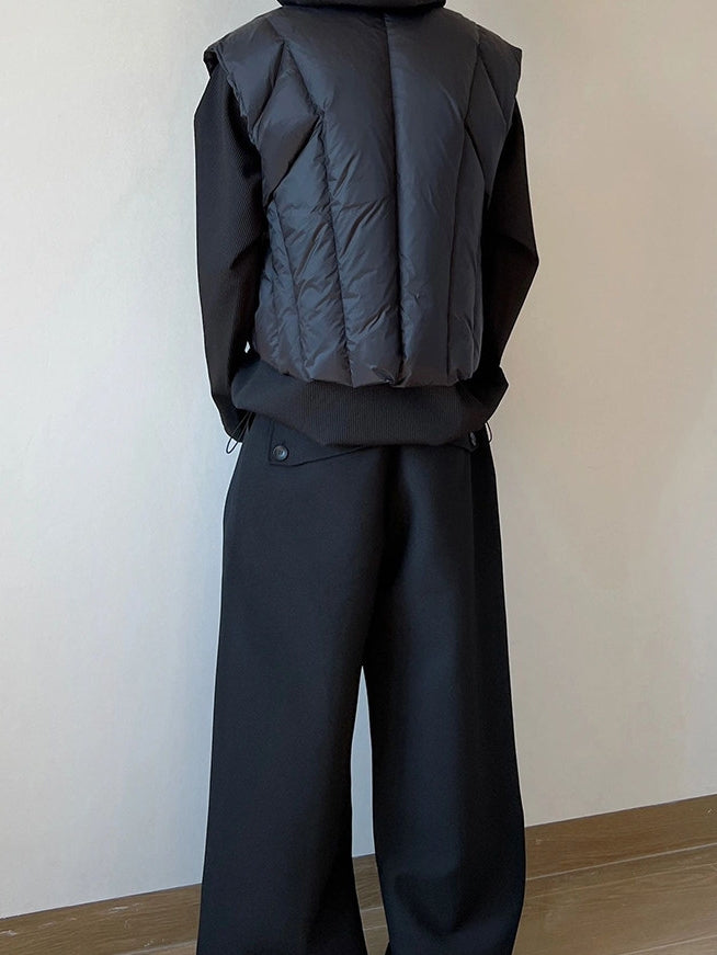 Lightweight Irregular Down Vest_BDHL8165