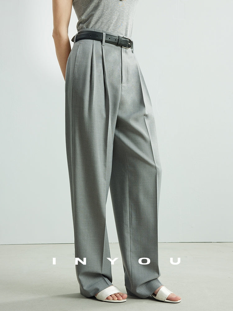 High Waist Tucked Straight Pants_BDHL6952