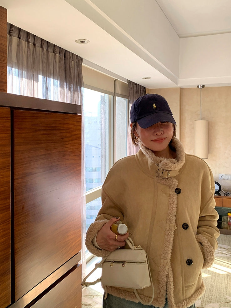 Stand-collar short-length jacket_BDHL8126