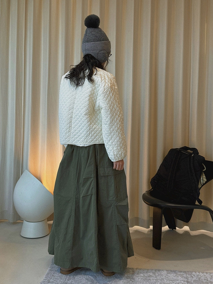 V-Neck Diamond-Stitch Jacket_BDHL8133