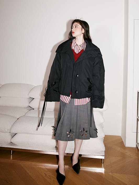 3D Hollow Pleated Skirt_BDHL6750