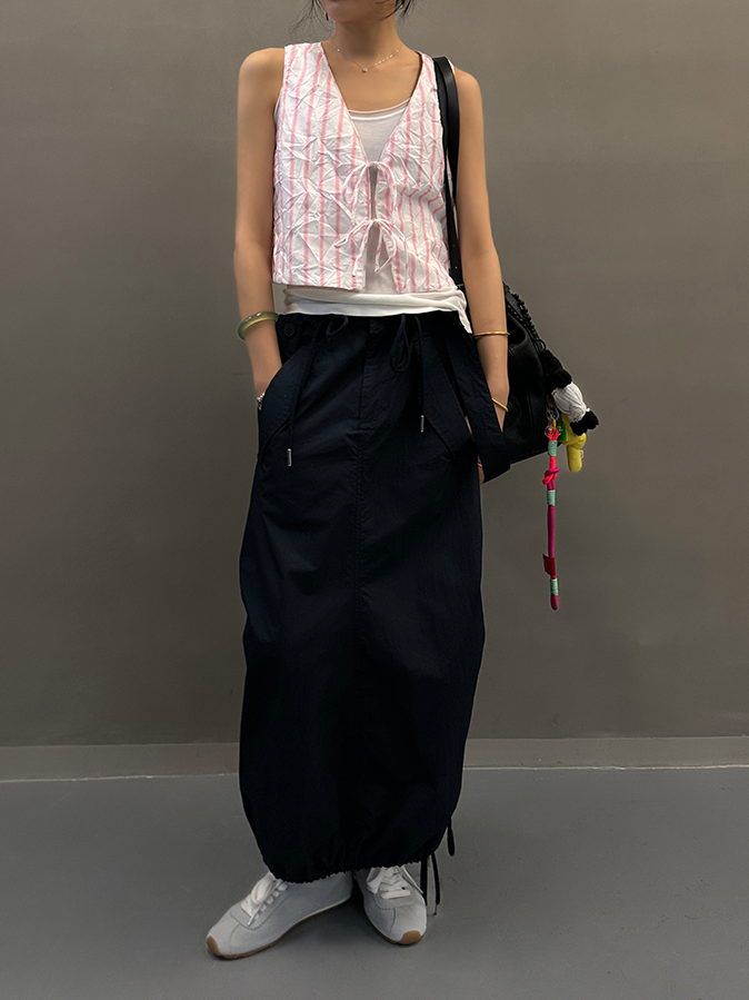Crumpled Striped Vest_BDHL7249