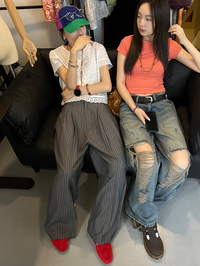 Striped Loose-Fitting Pants_BDHL7403